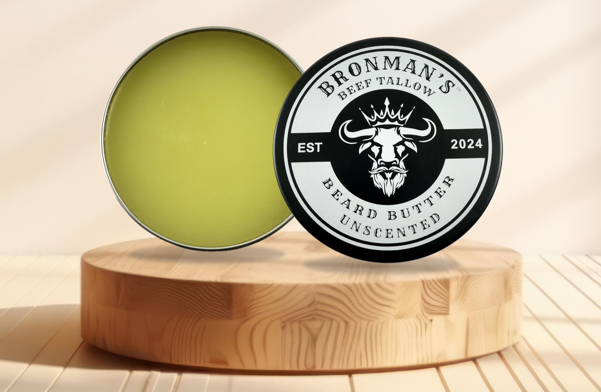 Bearded man uses Bronman's Beard Butter with Beef Tallow Bearded man uses Bronman's Beard Butter with Beef Tallow - contains New Zealand Beef Tallow