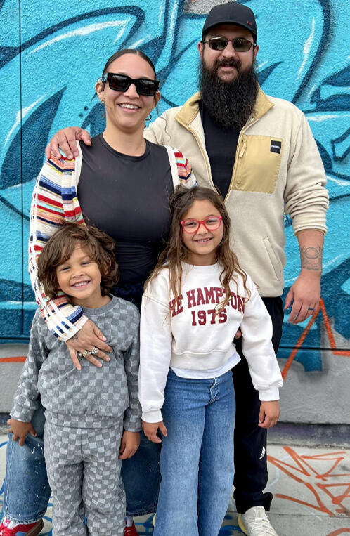 Ashton Lima, the man behind Bronman’s Beard Care, with his wife and kids outside Ashton Lima, the man behind Bronman’s Beard Care, with his kids outside